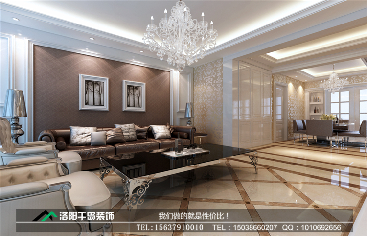 洛阳美景阁东户143平米三室二厅现代简约案例效果图——客厅沙发背景墙